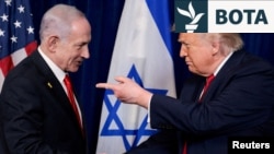 Kryeministri izraelit, Benjamin Netanyahu, dhe presidenti amerikan, Donald Trump. 