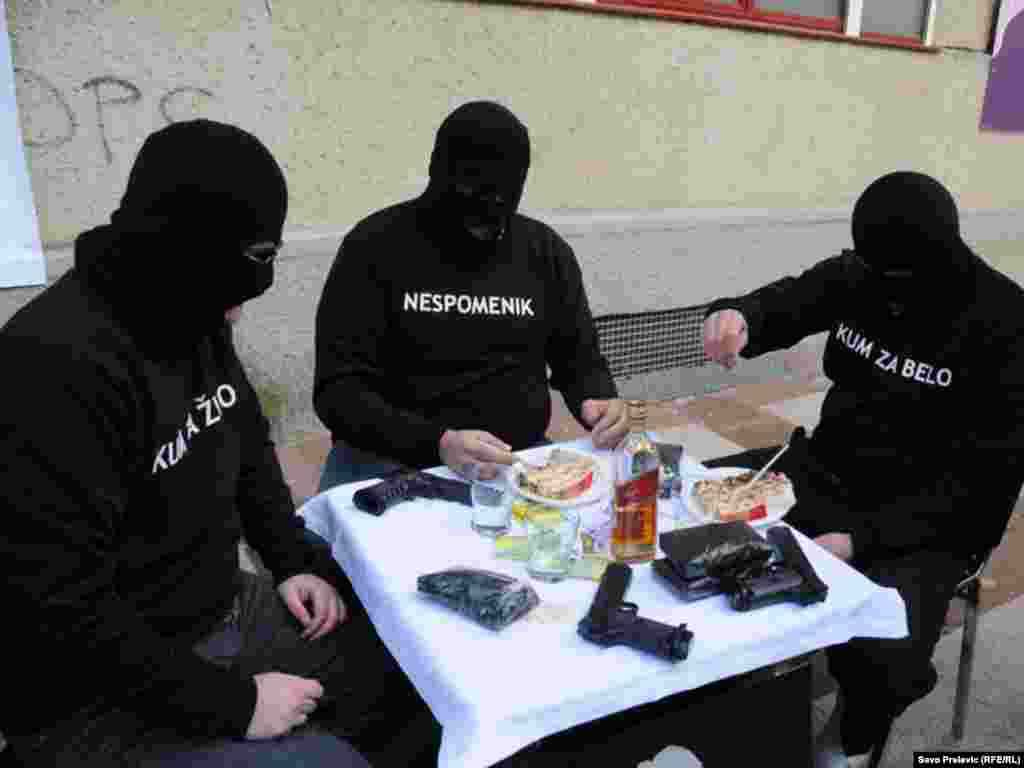 Montenegro - MANS performance about corruption, Podgorica, 09Dec2011