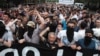 Armenia - People demonstrate in Yerevan against a rise in electricity prices, 27May2015.