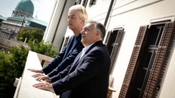 Geert Wilders holland szélsőjobboldali vezetőt fogadja Orbán Viktor magyar miniszterelnök 2020. július 31-én