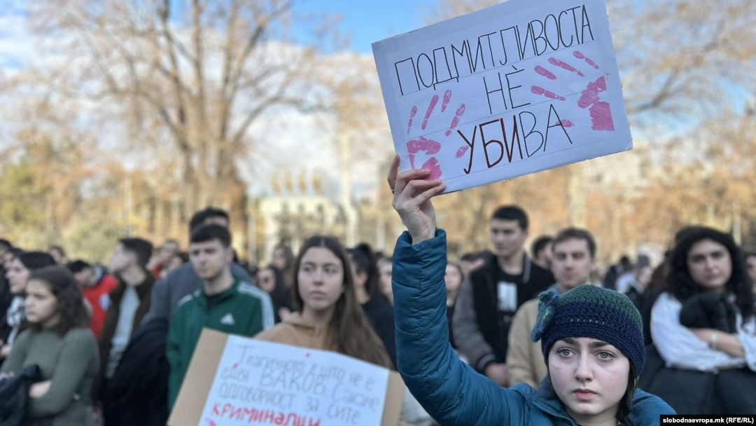 Протест по сообраќајна несреќа во Скопје во која загина 22-годишната Фросина Кулакова, 31 јануари 2025 