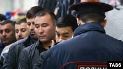 Russian police check the documents at a shopping center. (file photo)