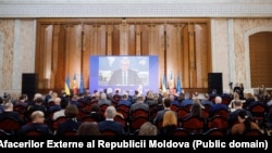 Ministrul de Externe al Ucrainei, Andri Sibiha, prezent în regim de videoconferință la cea de-a treia ediție a Conferinței privind securitatea în regiunea Mării Negre, sub egida Platformei Internaționale Crimeea, Chișinău, 23 martie 2026