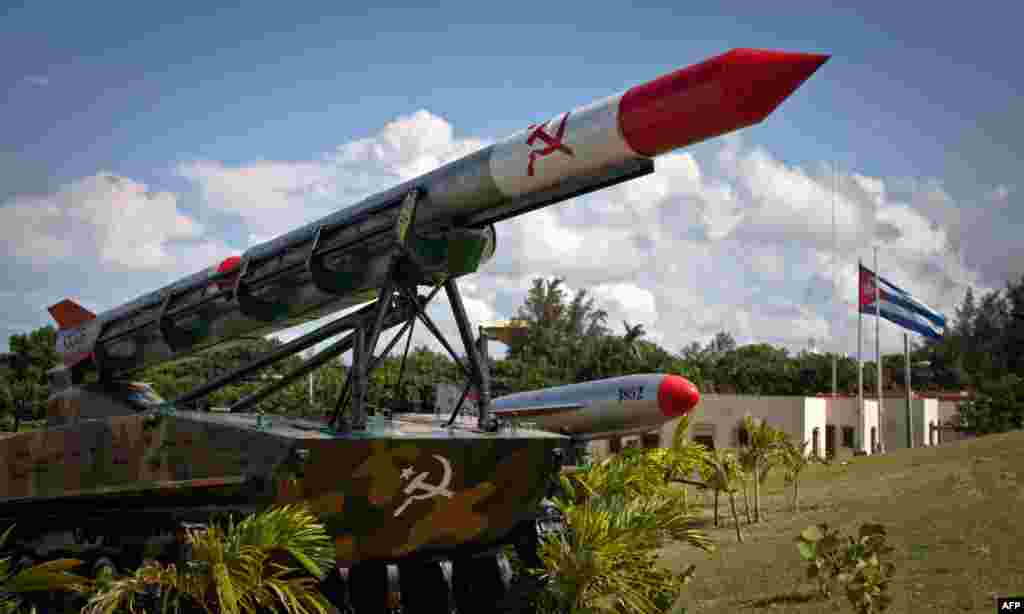 An &quot;Moon&quot; missile deployed during the Cuban missile crisis of 1962 on display at Morro Cabana complex in Havana in 2012.