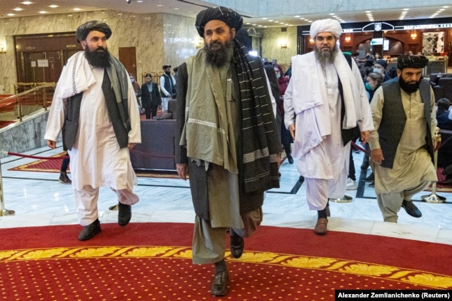 Mullah Abdul Ghani Baradar (u sredini), Moskva, 18. mart 2021