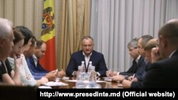 Preşedintele Igor Dodon la o şedinţă a Consiliului Suprem de Securitate, 4 septembrie 2017