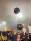 Serbia -- Students march on New Years Eve during a protest that erupted after a concrete canopy fell two months ago and killed 15 people in Belgrade, December 31, 2024. 