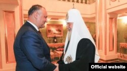 Ex-președintele Igor Dodon și Patriarhul Kirill la una dintre întrevederile din cei doi, fotografie din arhivă. 