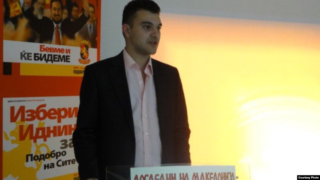 Дино Блажевски, претседател на Унијата на млади сили на ВМРО-Народна партија.