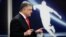 Ukrainian President Petro Poroshenko speaks to journalists at the Olimpiyskiy Stadium in Kyiv on April 10.