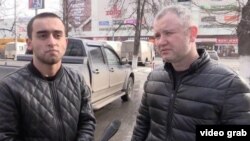 Сауда орталығында адамдарды құтқанған Махмуд Хожаев (сол жақта) пен Фарзон Салимов. Мәскеу, 28 наурыз 2018 жыл. 