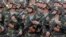 Armenia -- Karabakh Armenian soldiers parade in Stepanakert, undated