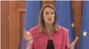 Moldova: European Parliament President Roberta Metsola delivers remarks during a press conference with Moldovan President Maia Sandu at the Presidency, November 7, 2025.