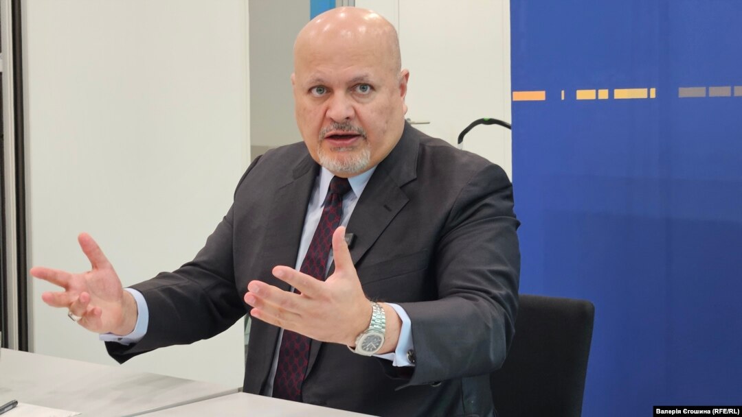 ICC Prosecutor Karim Khan speaks at the roundtable in The Hague on October 8.