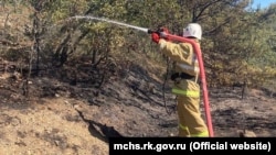 Ликвидация лесного пожара в Алуште, 8 сентября 2021 года