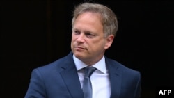 Britain's newly appointed Defense Secretary Grant Shapps leaves No. 10 Downing Street in London on August 31.