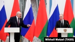 Аляксандар Лукашэнка і Ўладзімір Пуцін. Верасень 2021 году. Масква. Ілюстрацыйнае фота. 