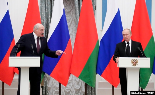 Putin and Lukashenka also announced plans to form a “common defense space,” but they did not give details or a timeline