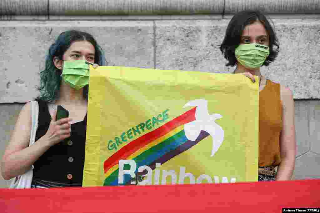 LGBTQ- Protest organized by ACCEPT Association, against the decision of banning the Bucharest Pride Parade 2021, Bucharest, Romania.