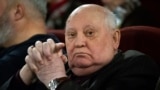 Russia Gorbachev -- Former Soviet leader Mikhail Gorbachev attends the Moscow premier of a film made by Werner Herzog and British filmmaker Andre Singer based on their conversations, in Moscow, Russia, Thursday, Nov. 8, 2018. Gorbachev told reporters that