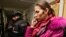 Syarhey Kavalenka's wife, Alenka, at her husband's trial in Vitsebsk on February 24.