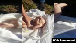 Скриншот из видео о похороненных куклах