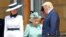 U.K. -- U.S. President Donald Trump and First Lady Melania Trump meet with Britain's Queen Elizabeth at Buckingham Palace, in London, June 3, 2019