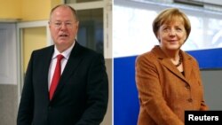 Angela Merkel dhe Peer Steinbrueck (majtas).