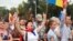 Участники протестов в Кишиневе. 
