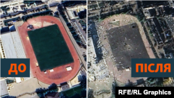 «Спорт поза війною?» Знищені Росією українські стадіони та спортивні комплекси на супутникових знімках 