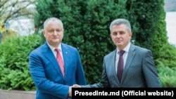 Președintel Igor Dodon și liderul transnistrean Vadim Krasnoselski la Holercani, 29 octombrie 2019 