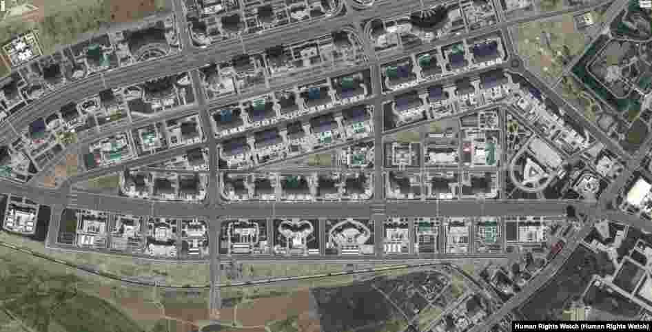 Turkmenistan - Demolished neighborhoods in Ashgabat (Satellite view) after