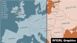 Europa înainte de Primul Război Mondial și în zilele noastre