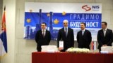 Kiril Kavčenko, direktor NIS-a, bivši predsednik Srbije Boris Tadić i direktor Gasproma Alexej Miller, Pančevo, novembar 2011.