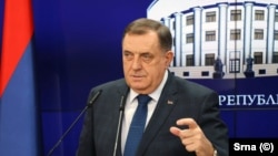 Milorad Dodik, predsjednik bh. entiteta Republika Srpska, na konferenciji za medije u Banjaluci, 25. januara 2025. godine. 