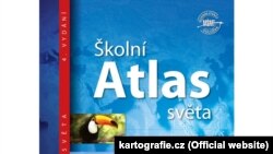 «Шкільний атлас світу», видавництво Kartografie Praha. Вгорі праворуч – позначка «Схвальний висновок Міністерства освіти, молоді і спорту»