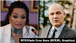 Црна Гора -- Поранешната претседателка на Врховниот суд на Црна Гора Весна Меденица (лево) и поранешниот градоначалник на Будва Мило Божовиќ 