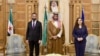 Presidentja e Kosovës, Vjosa Osmani, princi i kurorës së Arabisë Saudite, Muhammed bin Salman Al Saud (në mes) dhe presidenti sirian, Ahmed al-Sharaa. Riad, 29 tetor 2025.