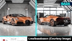 Кыргызстан аркылуу Орусияга реэкспорттолгон кымбат баалуу Bugatti W16 Mistral спорткары. Булак: Baza Телеграм каналы.