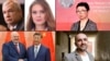 Каляж, паводле стрэлкі гадзіньніка: Павал Латушка, Вольга Карпушонак, Роза Турарбекава, Аляксандар Кныровіч, Сі Цзіньпін, Аляксандар Лукашэнка