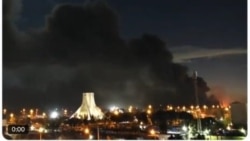 تصویری از یکی از انفجارها در نزدیکی میدان آزادی تهران. از شبکه‌هاای اجتماعی با تاریخ دوشنبه ۱۷ فروردین.