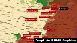 Слов'янсько-Краматорська агломерація на мапі DeepState станом на 17 березня