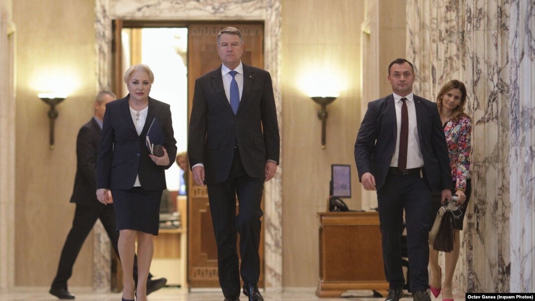 Prime minister Viorica Dancila and president Klau Iohannis