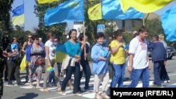 Участники акции по блокаде Крыма вблизи пункта пропуска «Чонгар»