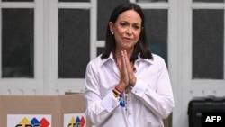 Ляўрэатка Нобэлеўскай прэміі міру, лідэрка вэнэсуэльскай апазыцыі Марыя Карына Мачада. Архіўнае фота 