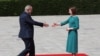 Armenian Prime Minister Nikol Pashinian greeted by Moldovan President Maia Sandu, hosting the European Political Community summit in Bulboaca, Moldova, on June 1, 2023.