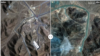 Satellite images of Iran's Fordow nuclear complex before and after the US bombings on June 22.