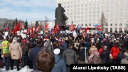 Митинг против ввоза мусора из московского региона на территорию Архангельской области, Архангельск, 7 апреля 2019 года 
