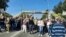 Environmental activists and local residents block roads in Serbia to protest the planned development of a lithium mine on October 19.
