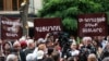 Протест у здания ЦИК в Ереване